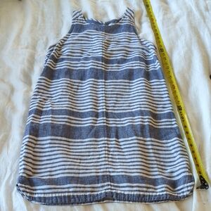 Linen Blend Shift Dress With Back Cutout Detail